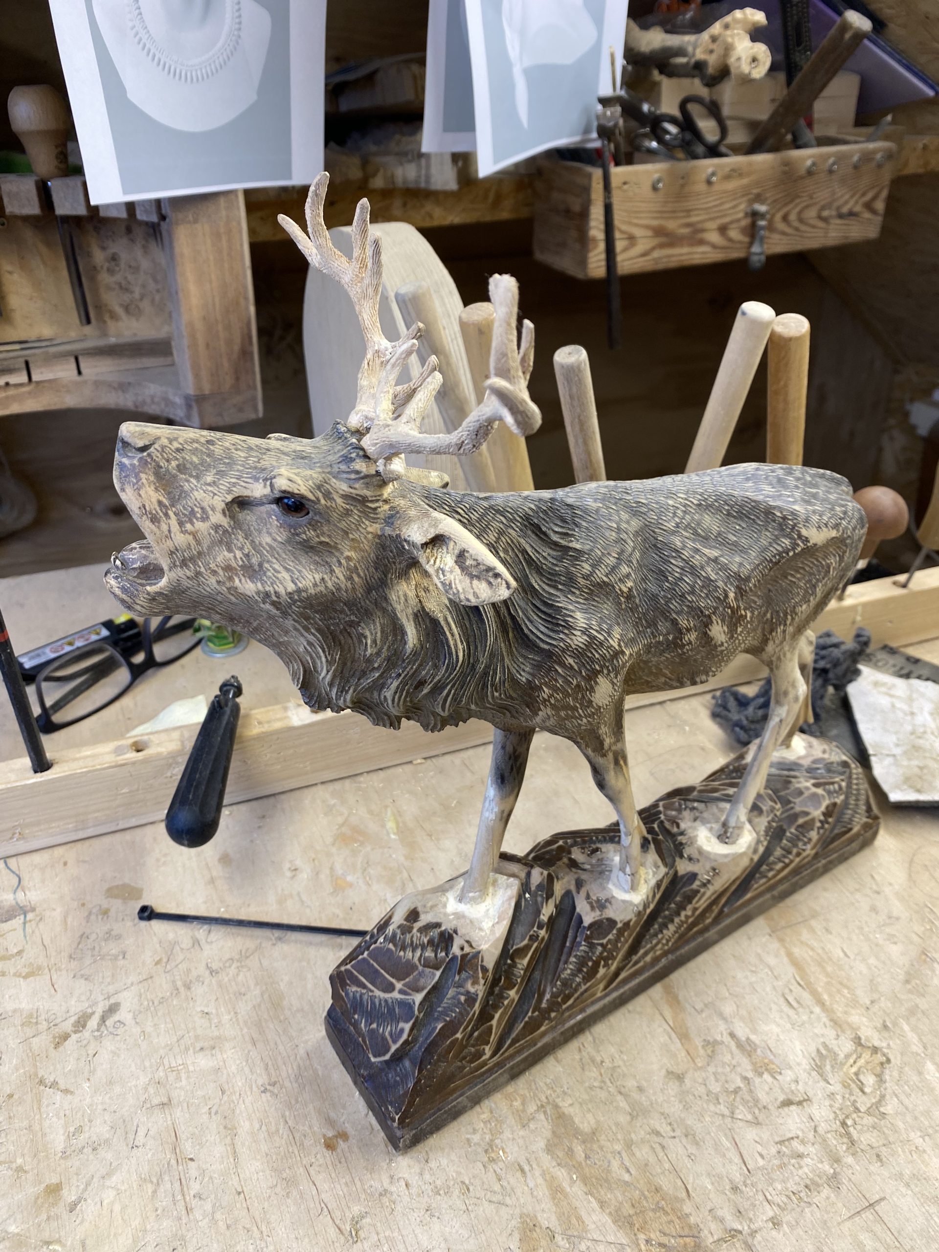 Odtworzone poroże – etap pracy